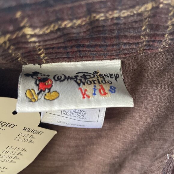 Disney Kids Brown Corduroy Plaid Shirt With Tigger Medium NWT Warm BTS Cotton - Picture 5 of 11